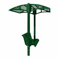 Paris Site Furnishings PSF Shade Series 6' Moss Green Surface Mounted Park Bench W/ Solid Canopy 85 1/2''x78''x97 1/4'' 969DPS6CSSLMG